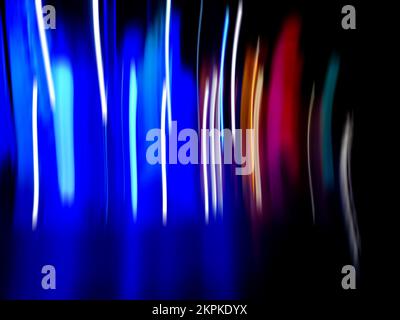 Psychedelic abstraction formed  blur backgroun. Vivid neon blurred holographic psychedelic texture background. Stock Photo
