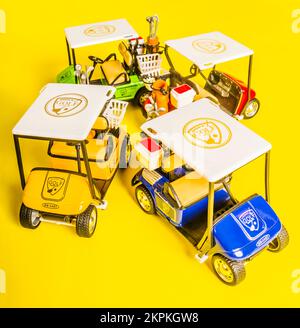 Golf cart, toy for kids, remote controlled, driven by batteries. Golf  souvenir Stock Photo - Alamy