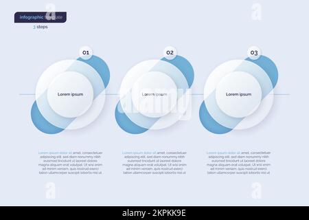 Vector gradient minimalistic infographic template composed of 3 circles Stock Vector