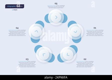 Five option circle infographic design template. Vector illustration Stock Vector