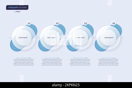 Vector gradient minimalistic infographic template composed of 4 circles Stock Vector