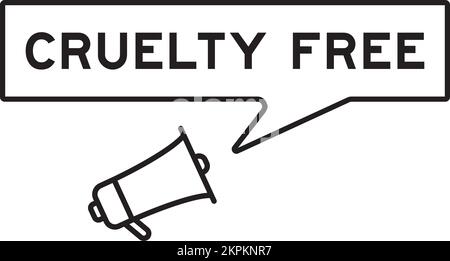 Megaphone icon with speech bubble in word cruelty free on white background Stock Vector