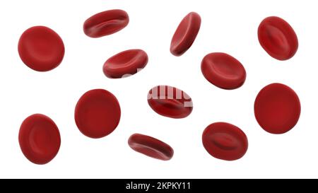 Blood cells isolated on white background. 3d illustration. Stock Photo