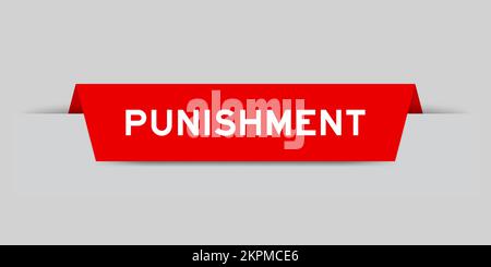 Red color inserted label with word punishment on gray background Stock Vector