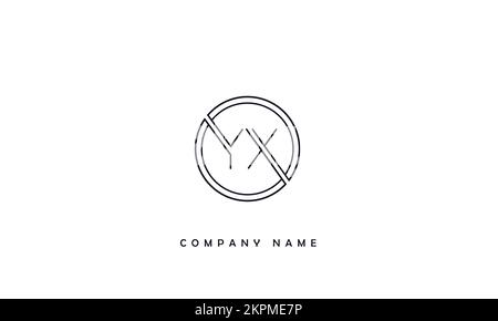 YX, XY Abstract Letters Logo Monogram Stock Vector