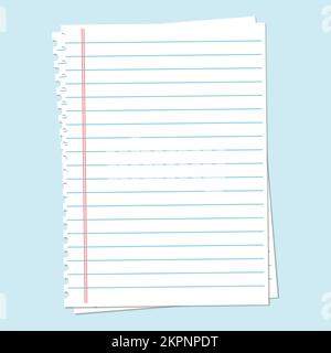 Notebook paper sheet. Blank paper notepad in line vector Stock Vector