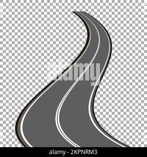 Winding road isolated, highway vector illustration Stock Vector