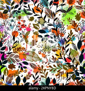 Vintage background with blots and flowers. Vector illustration. Vector illustration Stock Vector