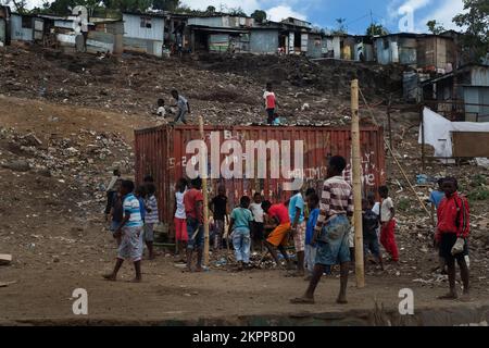 Kawéni slum in Mayotte, French archipelago in the Indian Ocean, on December 28, 2021. Photo by David Lemor/ABACAPRESS.COM Stock Photo