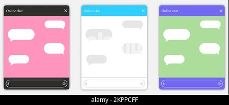 Template for chat with bot. Customer support. Vector illustration isolated on white background Stock Vector