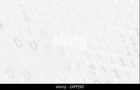 Digital light grey streaming background with ones and zeros. Minimal vector graphic binary pattern Stock Vector