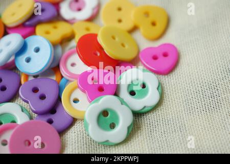 color Plastic buttons on white background  Stock Photo