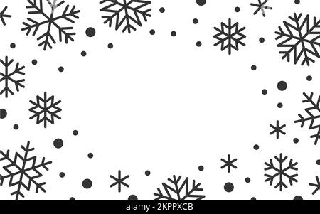 Snowflake confetti border for Xmas card banner - Stock