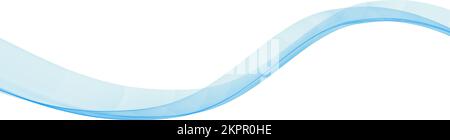 Abstract subtle light blue transparent wave on white background. Vector graphics Stock Vector