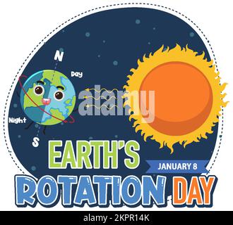 Earth Rotation Day Banner Design illustration Stock Vector