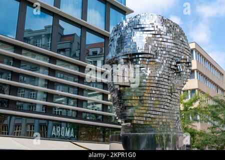 Prague, Czech Republic - 5 September 2022: The Head of Franz Kafka by David Cerny Stock Photo