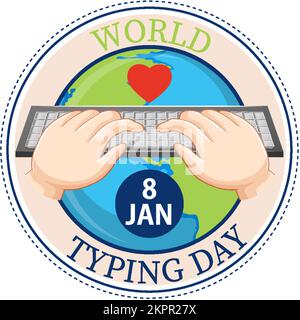 World Typing Day Banner Design illustration Stock Vector