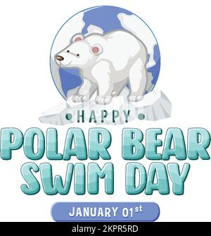 Polar Bear Swim Day Banner Design illustration Stock Vector