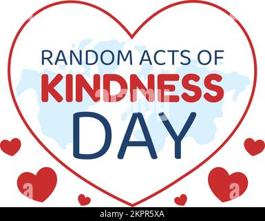 Random Acts of Kindness on February 17th Various Small Actions to Give Happiness in Flat Cartoon Hand Drawn Template Illustration Stock Vector