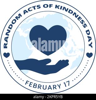 Random Acts of Kindness on February 17th Various Small Actions to Give Happiness in Flat Cartoon Hand Drawn Template Illustration Stock Vector