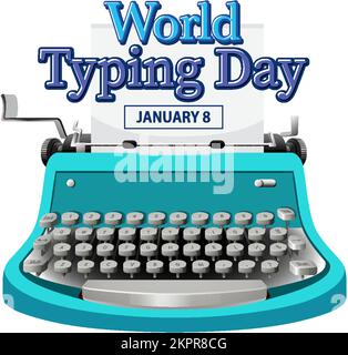 World Typing Day Banner Design illustration Stock Vector