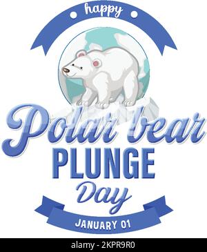 Polar Bear Plunge Day Banner Design illustration Stock Vector