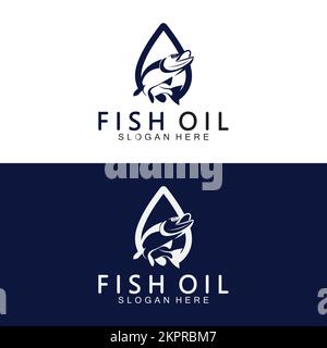 Fish oil logo vector illustration template. Stock Vector