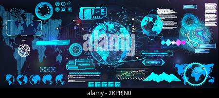 HUD Futuristic User Interface. Sci-fi elements collection Stock Vector