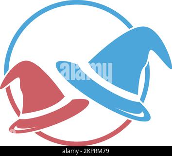 Witch, witch hat  logo icon design illustration Stock Vector