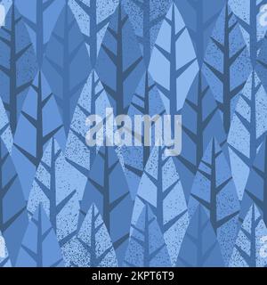 Dark Forest Tree Seamless Pattern Stock Vector