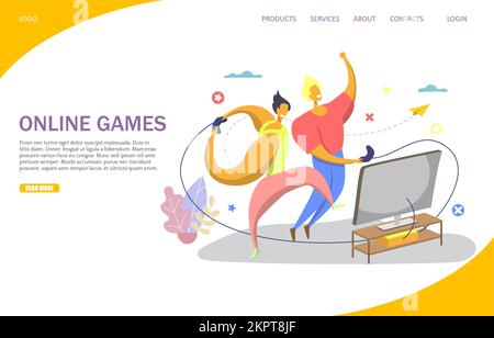 Games Online Store Landing Page Template Stock Illustration - Download  Image Now - Development, Aspirations, Brand Name Video Game - iStock