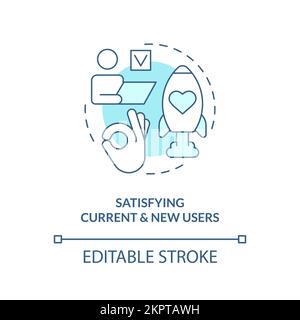 Satisfying current and new users turquoise concept icon Stock Vector