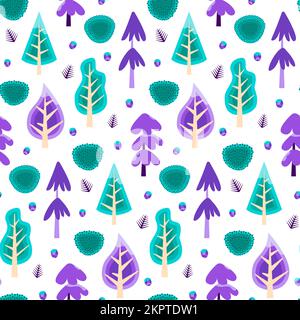 Cold Forest Seamless Pattern Stock Vector