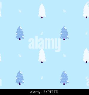 Scandinavian Christmas Tree Seamless Pattern Stock Vector