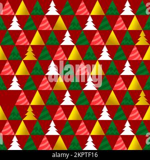 Triangle Christmas Tree Seamless Pattern Stock Vector
