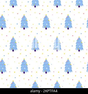 Star Christmas Tree Seamless Pattern Stock Vector