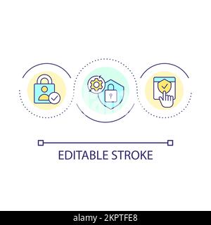 Personal data security loop concept icon Stock Vector