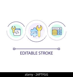 CMS optimization loop concept icon Stock Vector