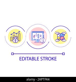 Boost financial growth loop concept icon Stock Vector