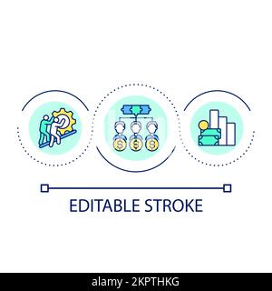Productive teamwork loop concept icon Stock Vector