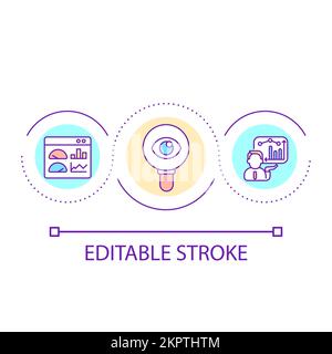 Analyzing performance loop concept icon Stock Vector