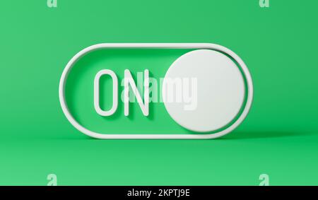 on off toggle switch turned on. Business startup concept. 3D Rendering ...