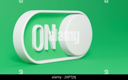 on off toggle switch turned on. Business startup concept. 3D Rendering ...