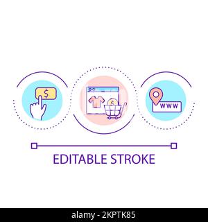 Buying through internet loop concept icon Stock Vector