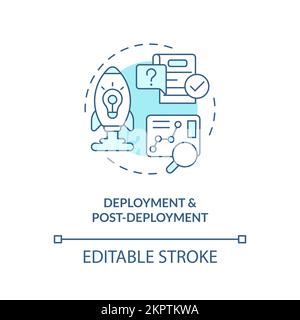 Deployment turquoise concept icon Stock Vector