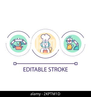Robotic cooking machine loop concept icon Stock Vector