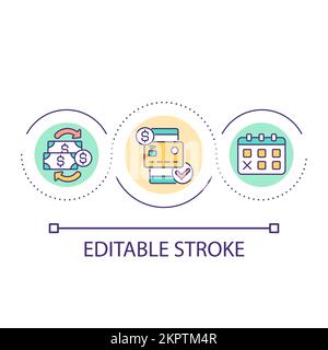 Online payment loop concept icon Stock Vector