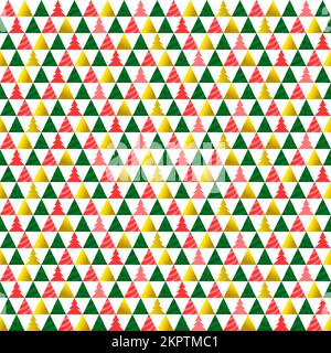 Christmas Tree Triangle Seamless Pattern Stock Vector