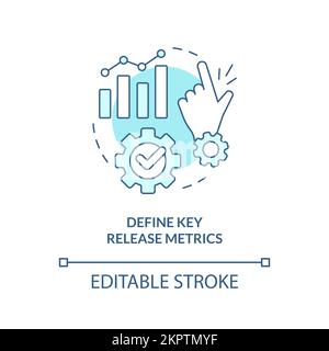 Define key metrics turquoise concept icon Stock Vector