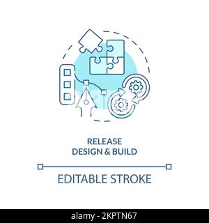 Design and build turquoise concept icon Stock Vector